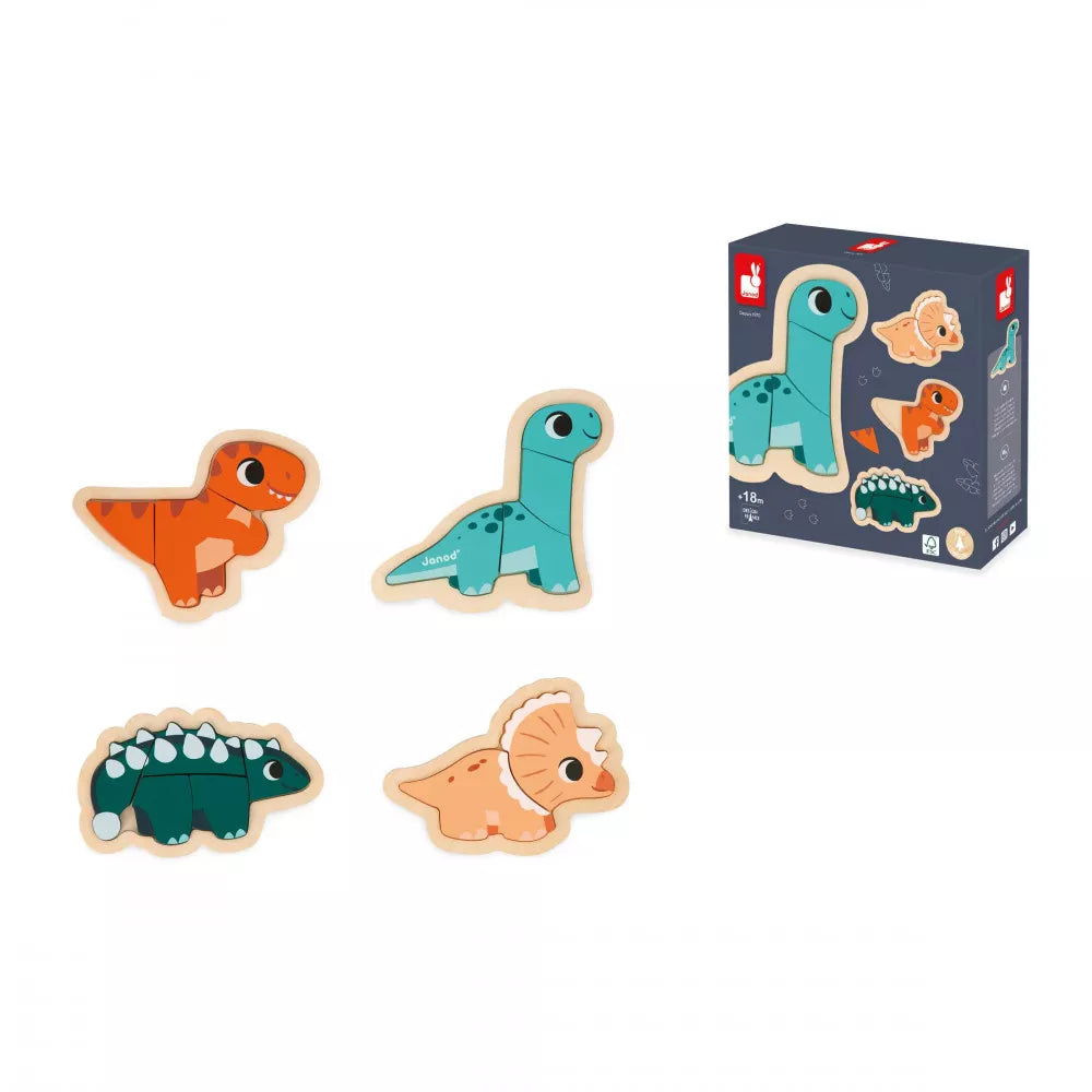 Quatre puzzles évolutifs Dino - Janod