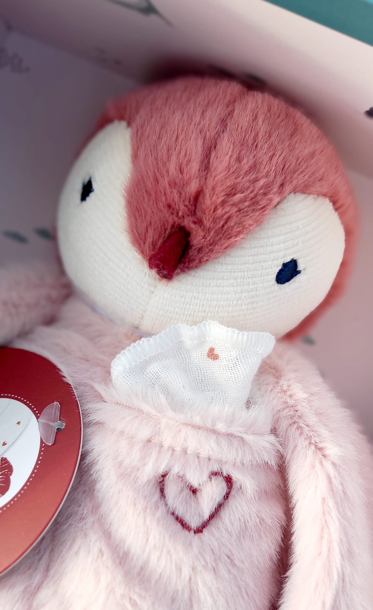Peluche à bisous Manchot Rose - Kaloo
