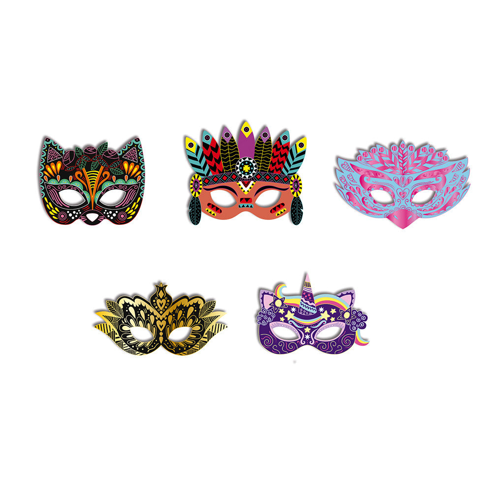 Kit créatif : "Scratch art, 5 masques de fête" - Janod
