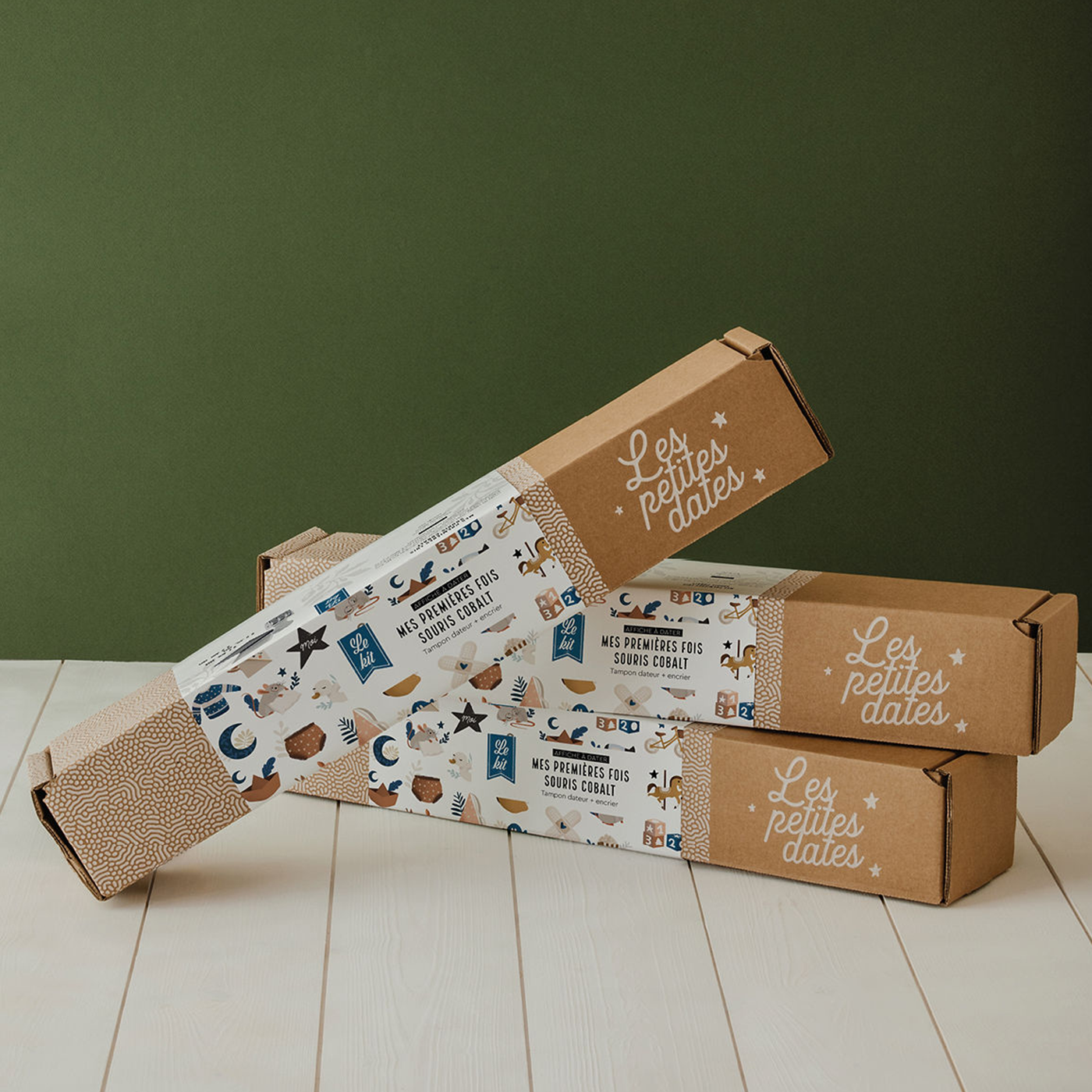 Affiche à tamponner "Mes premières fois - Souris Cobalt" - Les petites dates