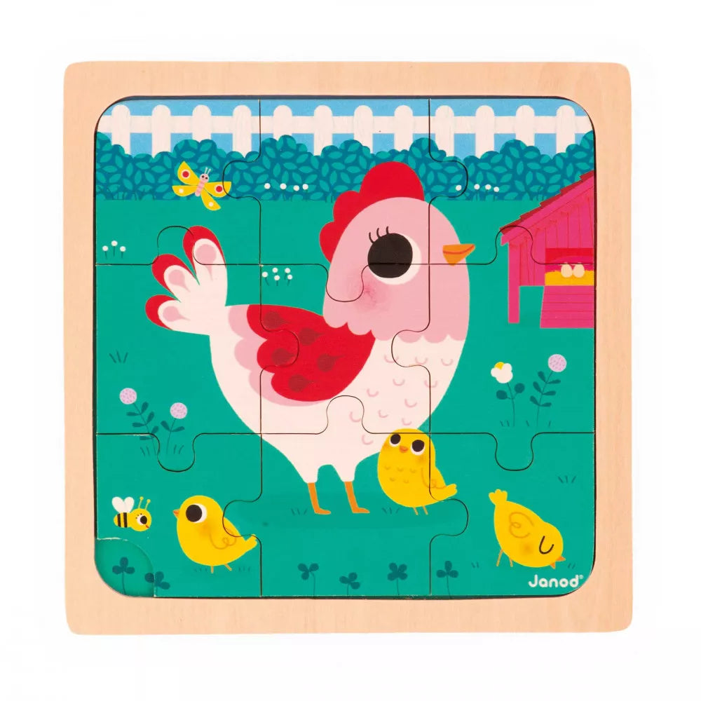 Puzzle en bois "Henriette, la poulette" - Janod