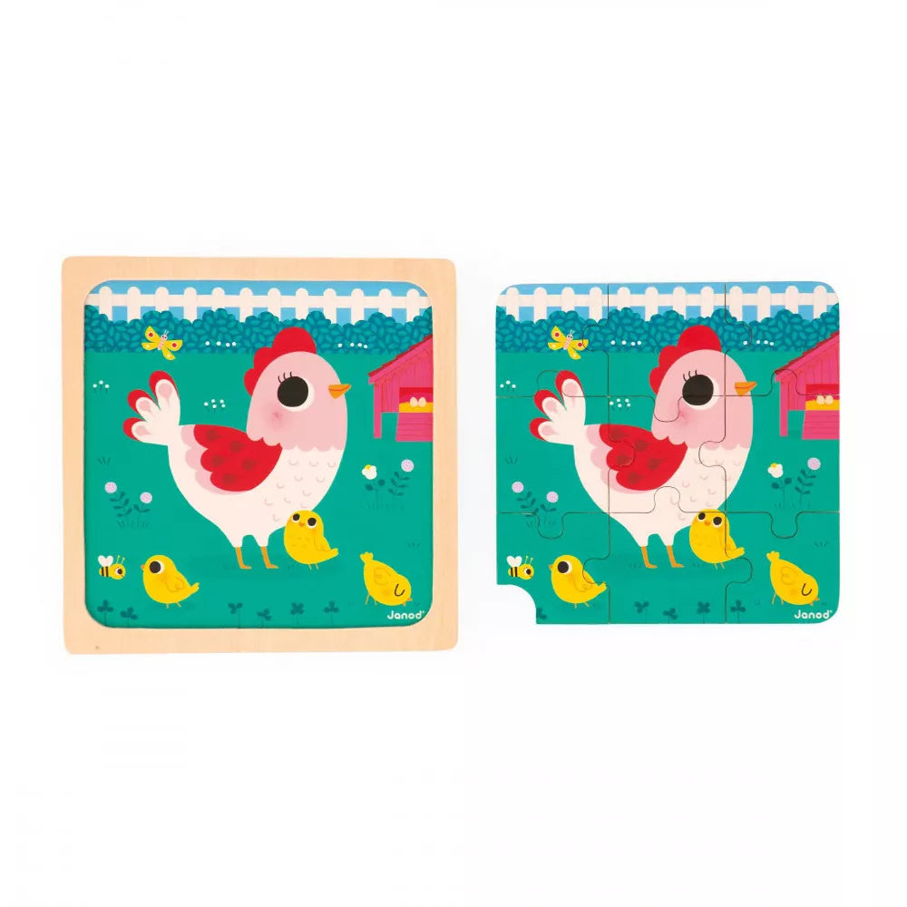 Puzzle en bois "Henriette, la poulette" - Janod