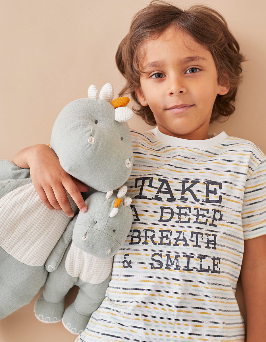 Peluche médium Stegi en mousseline de coton Bio, eucalyptus - Noukie's