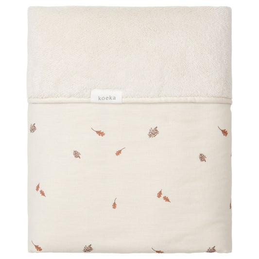 Couverture berceau teddy réversible Forest Blanc chaud - Koeka