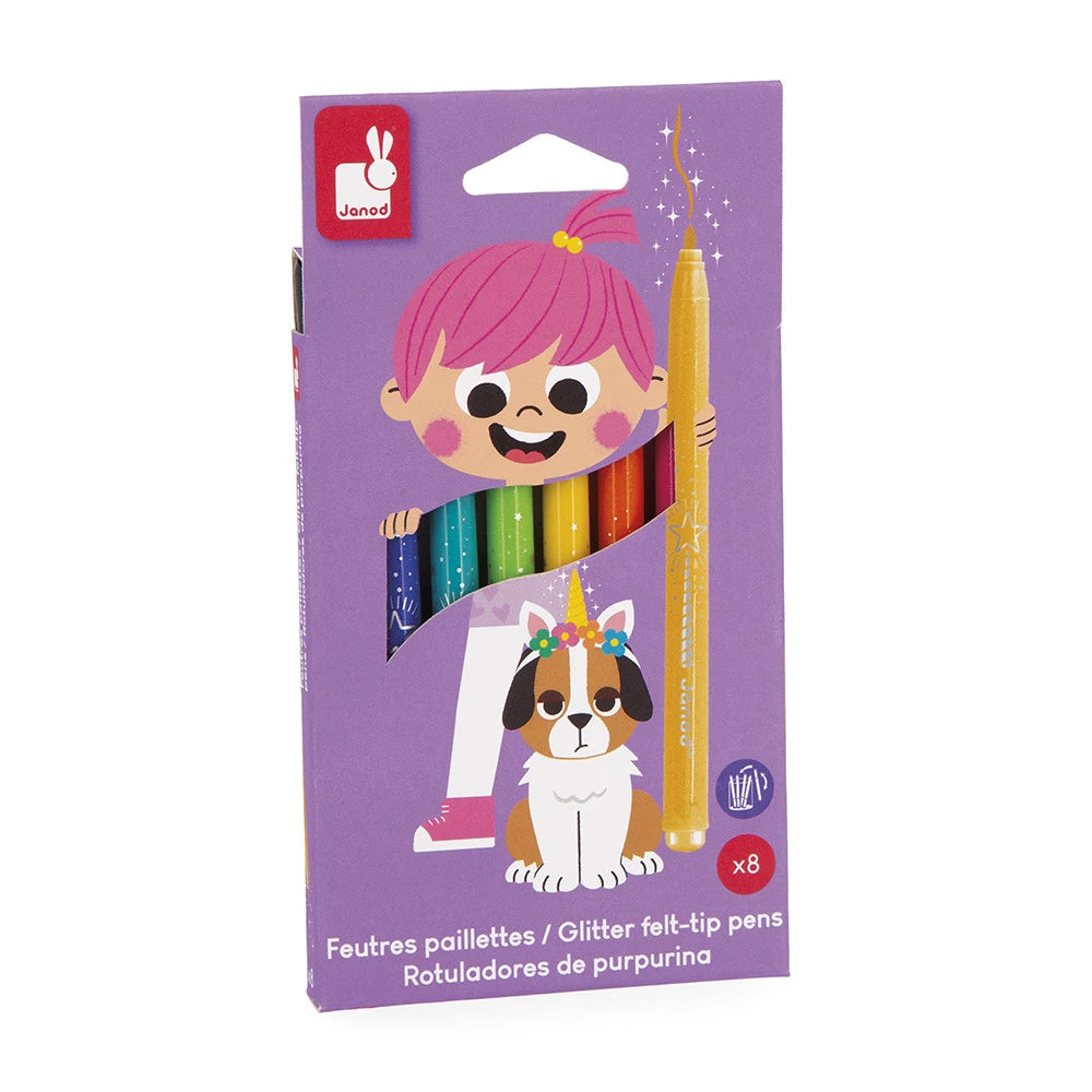 Feutres pailletés (8x) - Janod